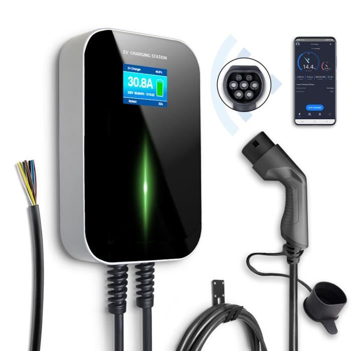 Morec Charguer EV APP Version Station de Recharge 32A 1Phase 7KW pour Voiture Électrique avec Câble de Type 2 Mercedes-benz MINI