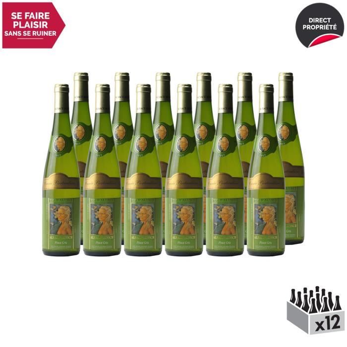 Alsace Pinot Gris Cuvée Particulière Blanc 2017 - Lot de 12x75cl - Alsace Munsch - Vin AOC Blanc d' Alsace - Cépage Pinot Gris