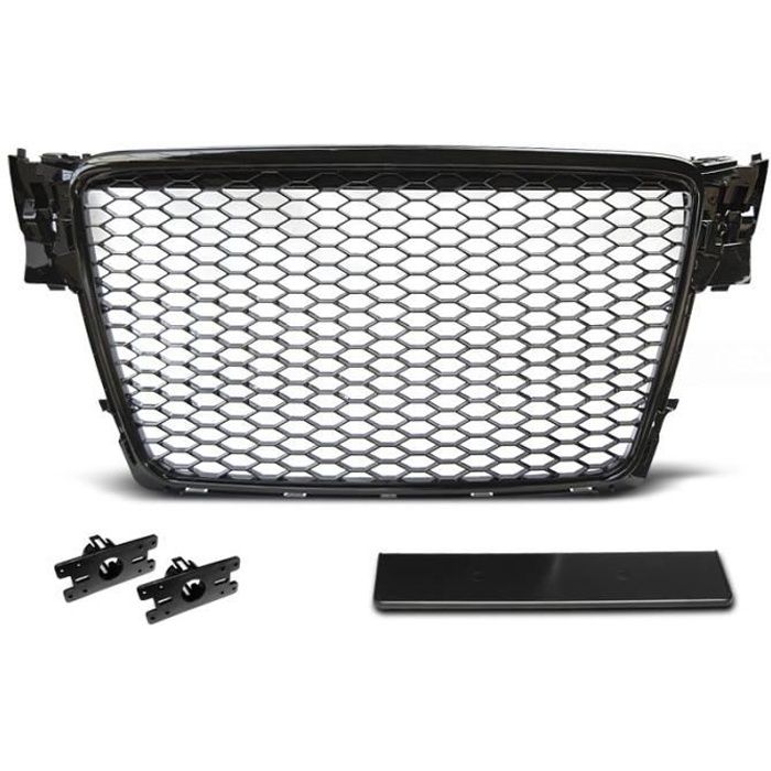 Grille Calandre Audi A4 B8 08-11 noir brillant look RS