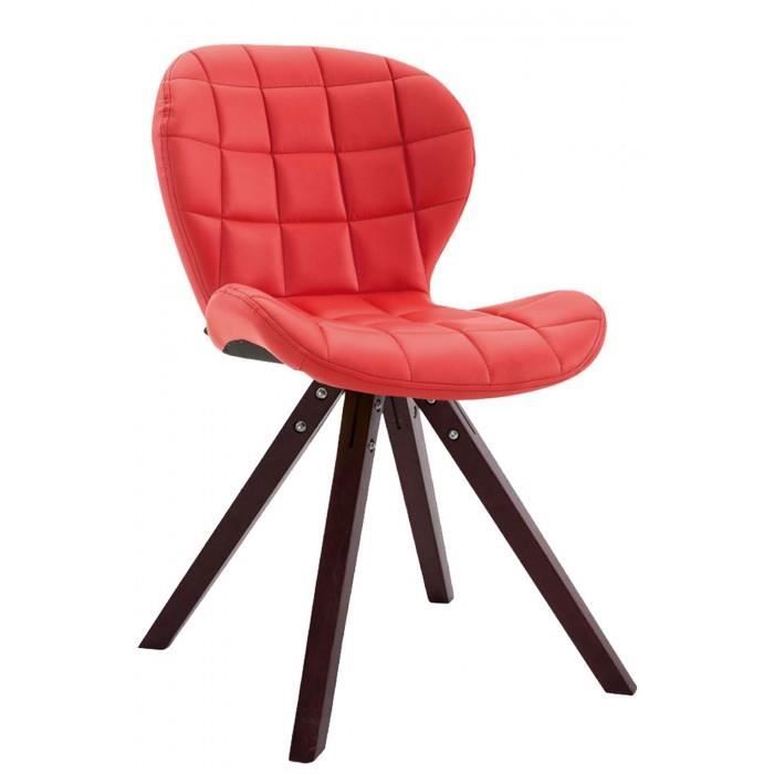 Splendide Chaise visiteur collection Saint-Georges cuir synthetique carre cappuccino (chene) couleur rouge