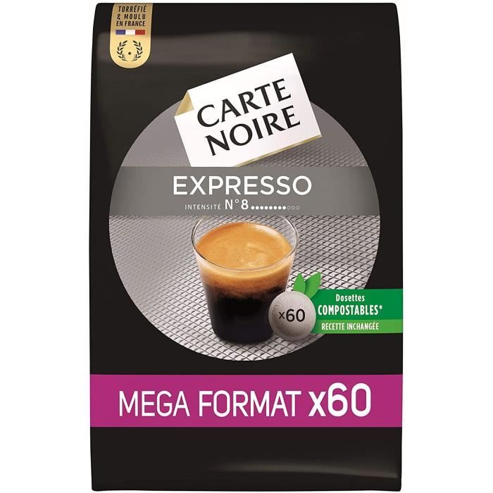 Expresso N°8, Café en Dosette Compostables Compatibles Senseo, Paquet de 60 dosettes souples