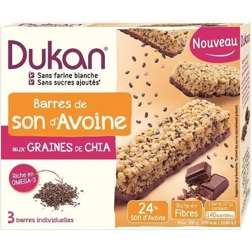 Dukan Barres de Son d'Avoine aux Graines de Chia 111 g