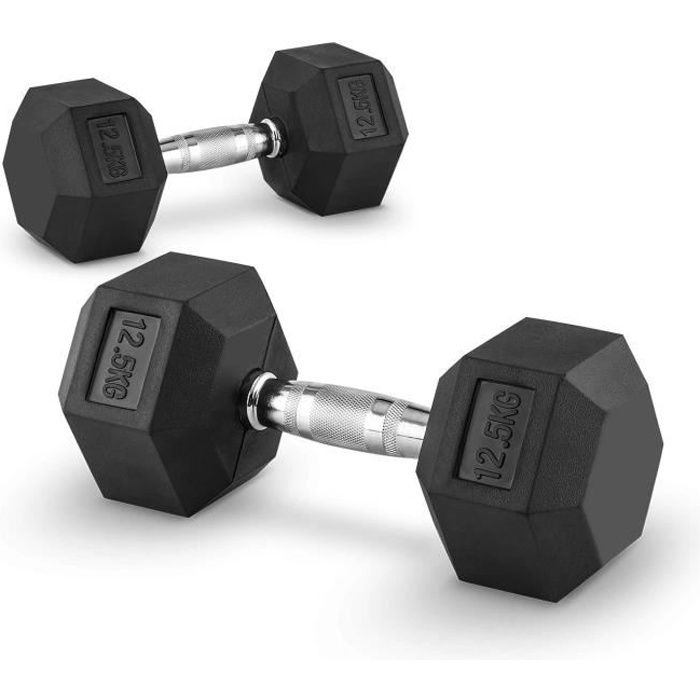 Capital Sports Hexbell Paire d´haltères courtes Dumbbell 12,5kg