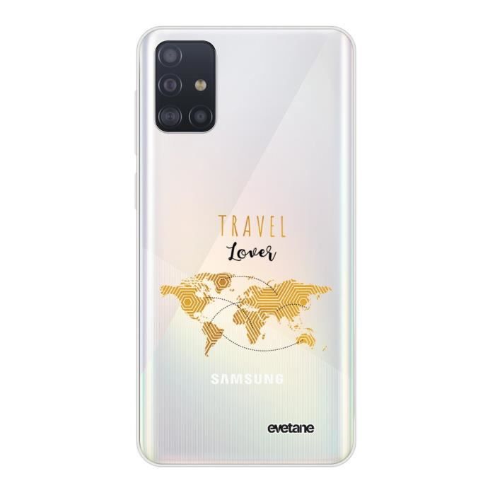 Coque Samsung Galaxy A51 5G 360 intégrale transparente Travel Lover Ecriture Tendance Design Evetane.