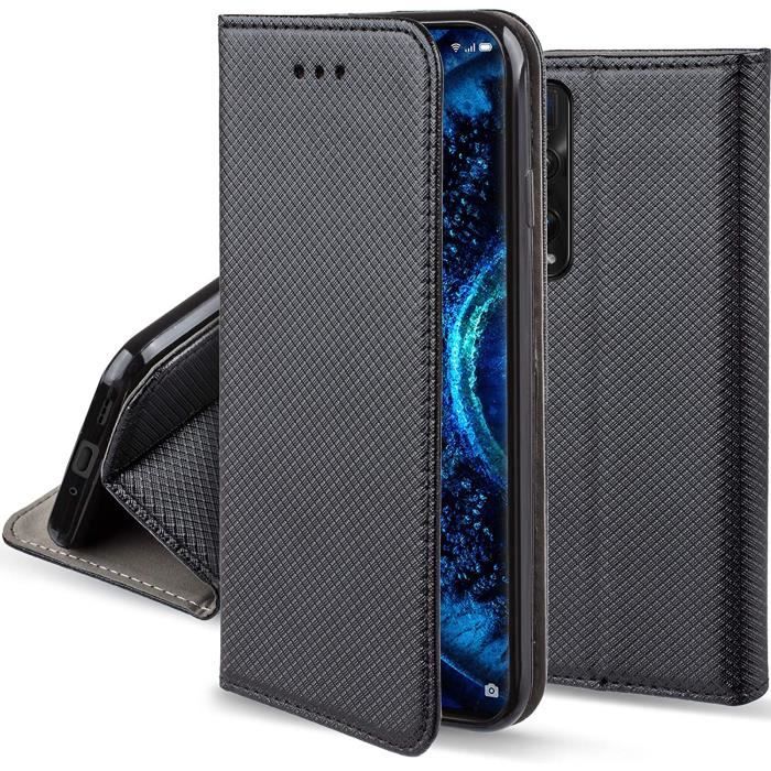Coque a Rabat pour Oppo Find X2 Pro, Noir - Housse Étui Fin Smart Magnétique avec Porte-Cartes et Support