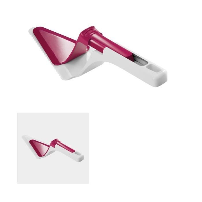 METALTEX Pelle et tranche à tarte avec poussoir plastique - 27 cm - Blanc et rose cerise