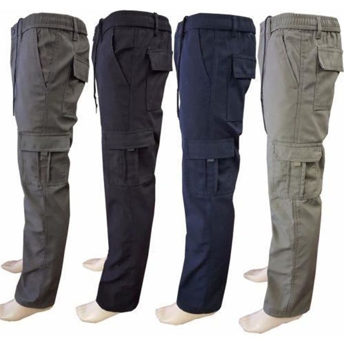 Pantalon Taille Elastique Doublé Polaire Multipoche