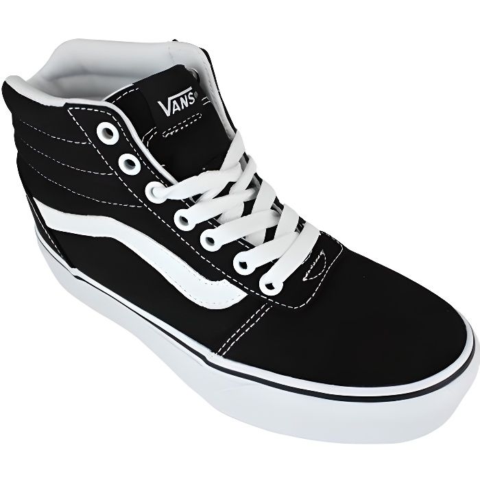 Vans ward hi platform canvas black/white