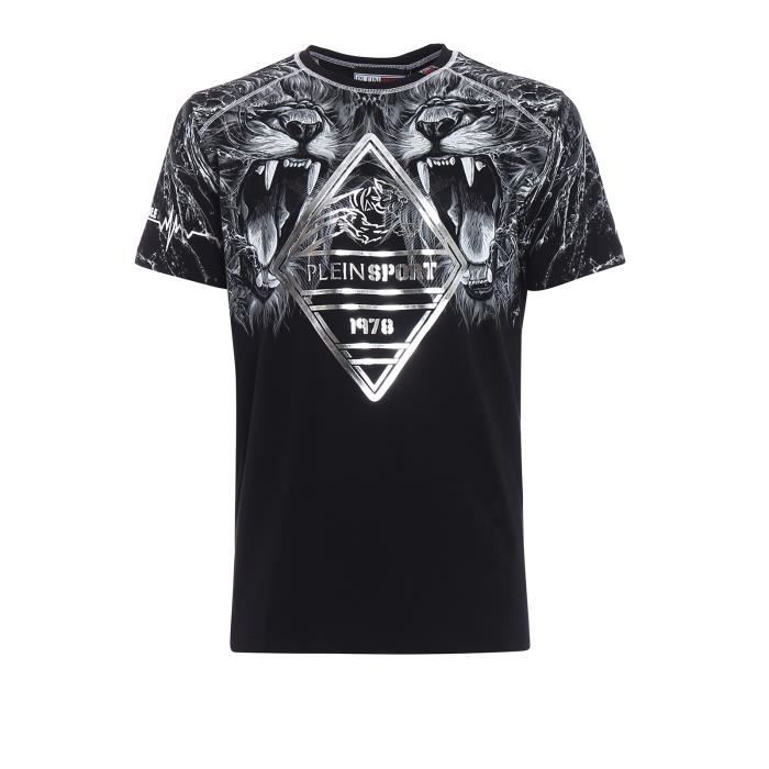 PLEIN SPORT Tshirt - Black - For Men - édition -Nastase- - Référence : MTK1848SJY001N02