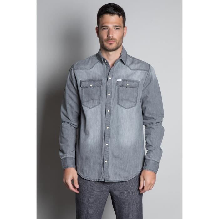 DEELUXE Chemise grise en jean FLUSHING Grey Used