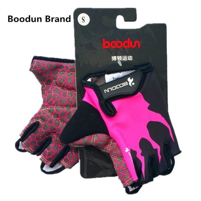 Gants vélo,BATFOX femmes gants de cyclisme femme Fitness Sport gants demi doigt vtt vélo gant vélo de route - Type Boodun Rose