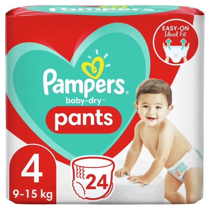 PAMPERS Baby-Dry Pants Couches-Culottes Taille 4, 24 Culottes