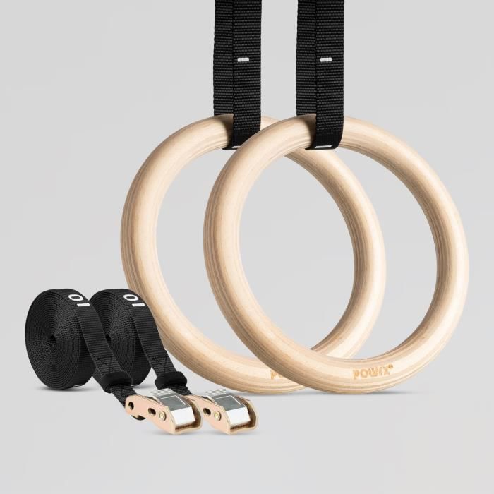 Anneaux de gymnastique en bois Anneaux de gymnastique Anneaux de gymnastique Je bande avec des marques