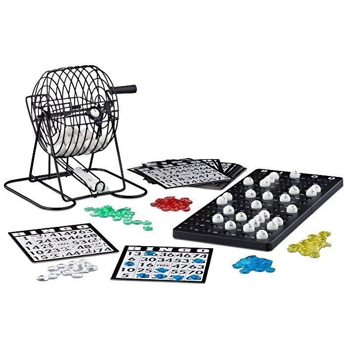 Relaxdays société Bingo boulier en métal Lotto tombola Jeux de Hasard Chance HxlxP- 20 x 17,5 x 21,5 cm, Noir, 100210 1002101