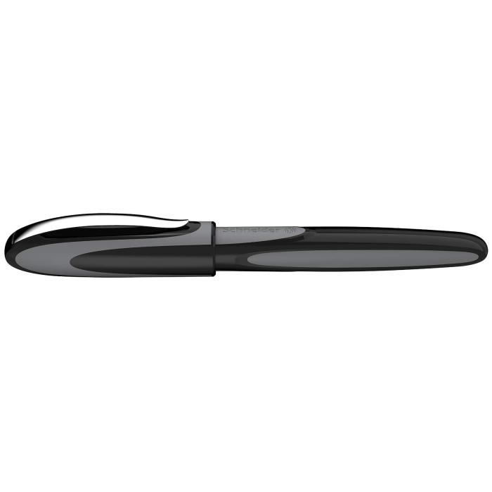 Schneider 187807 Ray Stylo roller rechargeable avec cartouches d'encre standard, convient aux droitiers et gauchers, 1 pièce Onyx