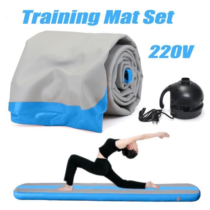Tapis de Gymnastique Fitnesse Gym Matelas Portable Yoga Taekwondo + Gonflable Bleu 220V