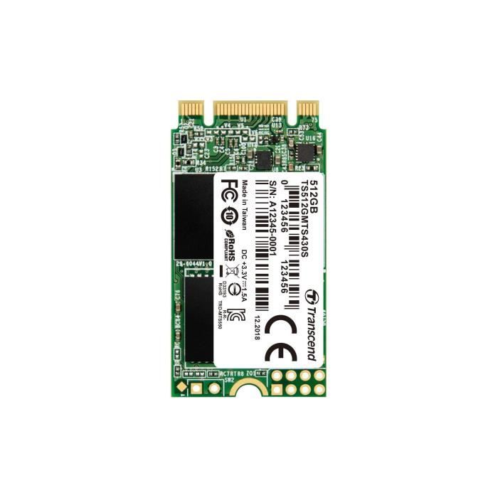 Transcend 512Go SATA III 6Gb/s MTS430S 42 mm M.2 SSD 430S Solid State Drive TS512GMTS430S