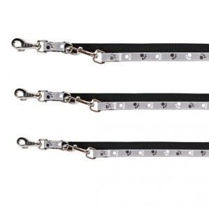 Laisse réglable Silver Reflect (Taille: XS-S