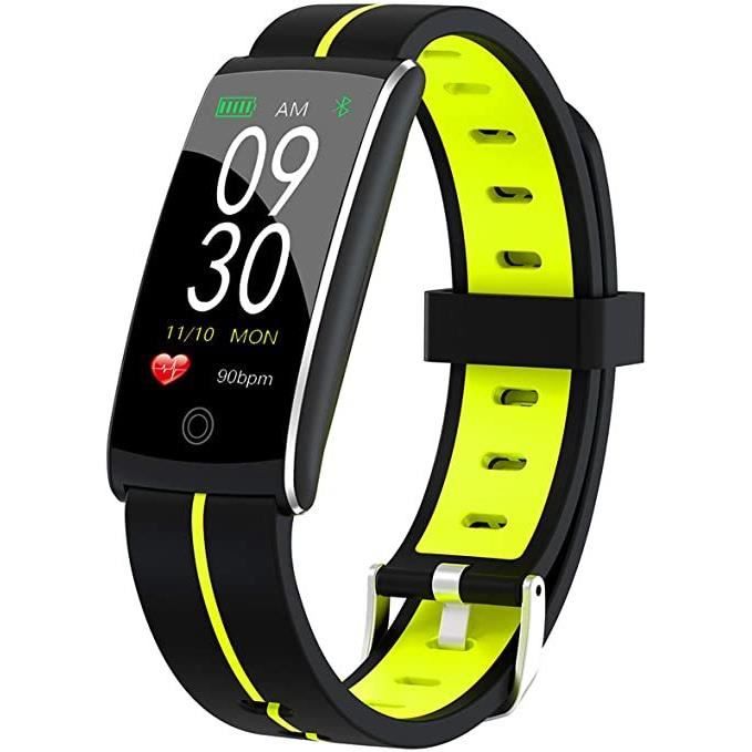 Montre Connectée Femmes Homme Montre Sport Avec Étanche IP68 Fitness Tracker d'Activité oxygène iOS Android-Vert