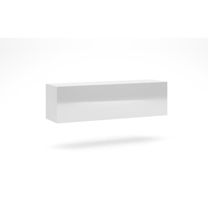 VIVALDI Meuble TV - VIVO VI-3 - 140 cm - blanc mat - blanc brillant avec LED - style moderne