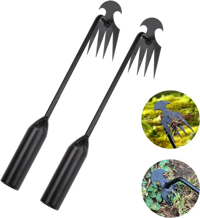 Désherbeur Manuel Multifonction - Outil Jardin Acier Inox, Manche Bois, Pour Sarcler, Planter, Mesurer