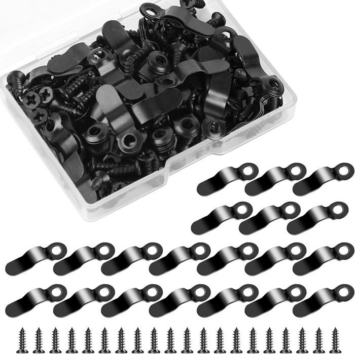 100 Boutons Rotatifs Pour Cadre Photo - Clips De Fixation Avec Vis Noirs