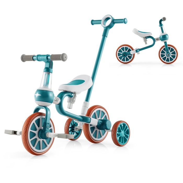Tricycle Évolutif Enfant 3 En 1 - Siège Réversible + Canne Parentale - 1 à 7 Ans