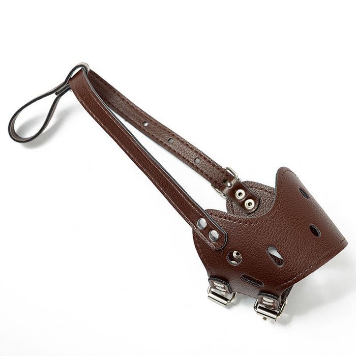Muselière pour chien en cuir PU anti-morsure et anti-ingestion Muselière pour chien de compagnie Contrôle des aboiements pour