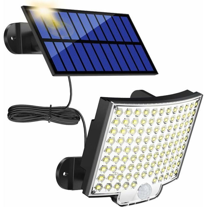 Lampes solaires dextérieur 106 LED avec détecteur de mouvement étanchéité IP65 angle déclairage 120 ° applique murale solair