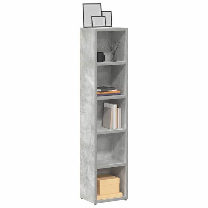 BEAU Lot de 2 Armoires à CD 2 pcs - Étagères Colonne DVD - Gris béton - 21x16x93 5 cm - Aggloméré mode955054