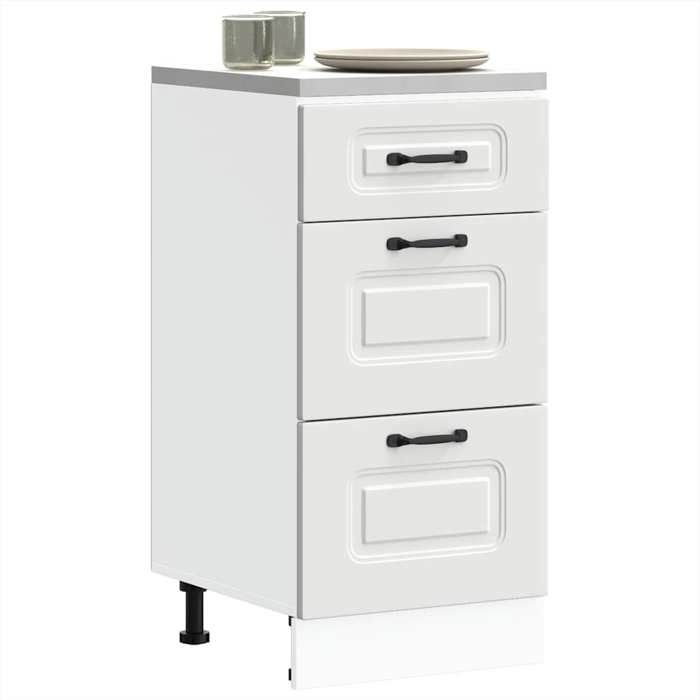 SALE 2025Commode bahut cuisine - Armoire de cuisine Kalmar blanc - bois dingénierie 22 Kg 3450