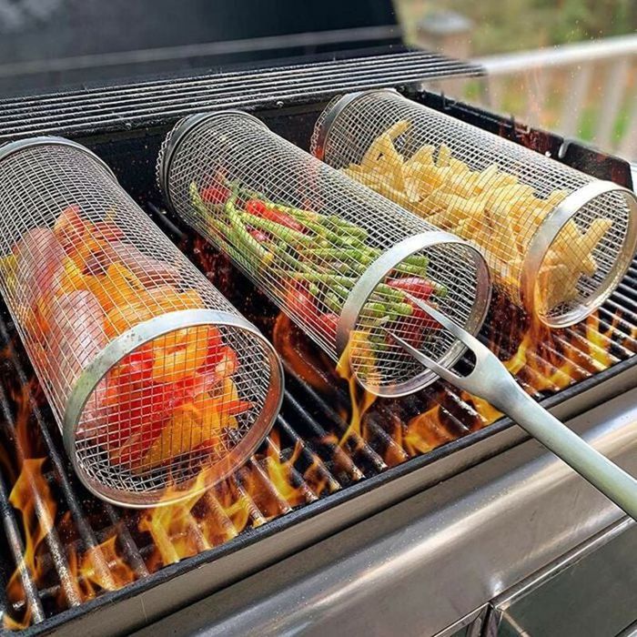 Grille De Barbecue Ronde En Acier Inoxydable 45 Cm - Résistante à La Chaleur, Pour Jardin, Camping, Pique-nique