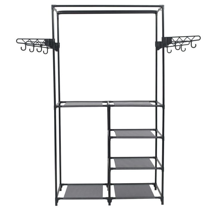 (JUIN SOLDES) Porte-vêtements - JM - Porte-manteau Acier et tissu non-tissé 87x44x158 cm Noir EU14304