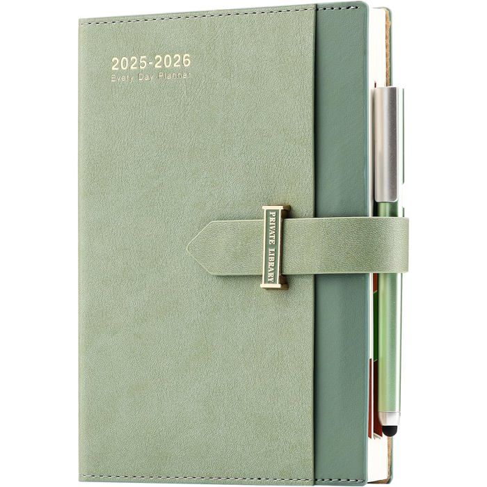 Oberthur - 1 Agenda Semainier Sakura - Août 2025 à Août 2026 - Format 10 X 15 Cm - Visuel Vagues Bleus