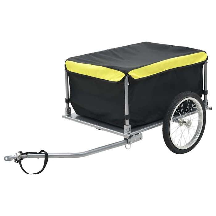 Remorque de vélo - vidaXL - 65 kg - Noir et jaune - Acier - Polyester
