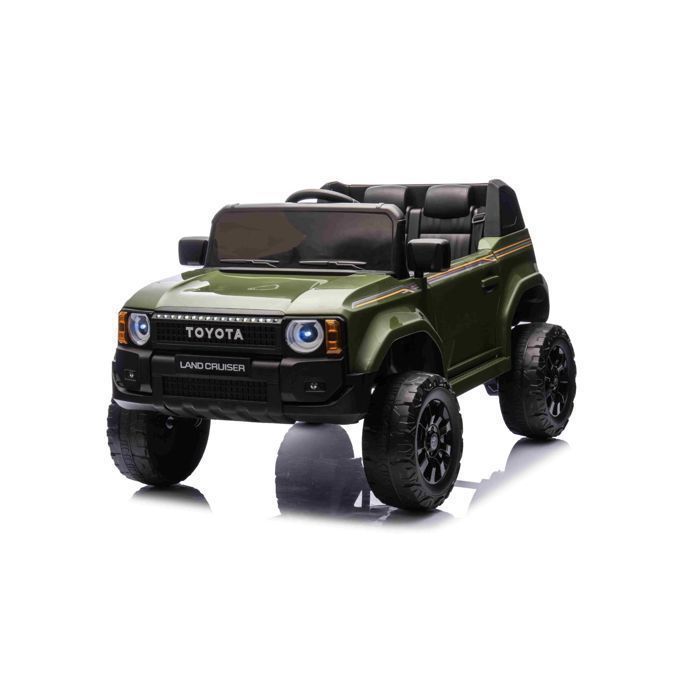 Voiture électrique Toyota Landcruiser 12V vert militaire télécommande 24 GHz USB/AUX/Bluetooth batterie lithium 2x25W moteurs