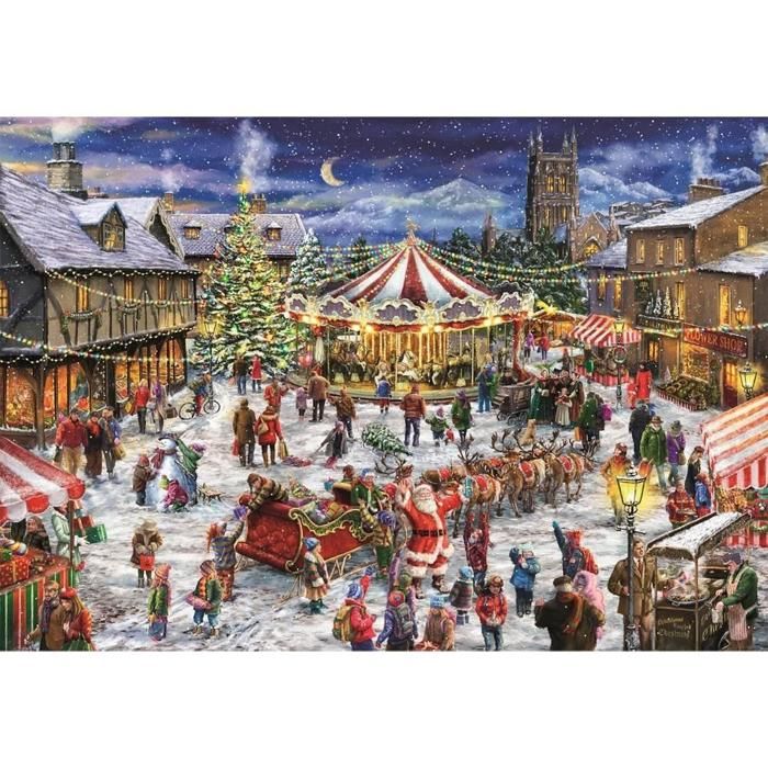 Puzzle - La Foire de Noël - 1500 pièces - 84 5 x 59 5 cm - Poster inclus