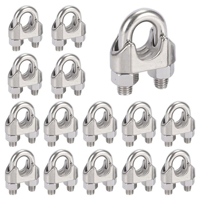 Lot 10 Serre-Câbles Inox 304 M3 – Clip U Pour Câble Acier 3 Mm – Robuste & Antirouille