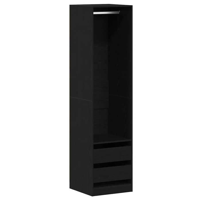 Noir Cabinet chambre - CLARENCE - Placard - Chêne noir 50 x 50 x 200 cm Bois dingénierie LV1634