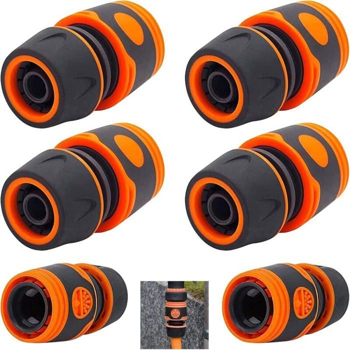 Raccord Arrosage Rapide Lot de 6 Connecteurs Tuyau 1/2 pour Jardinage Système Irrigation
