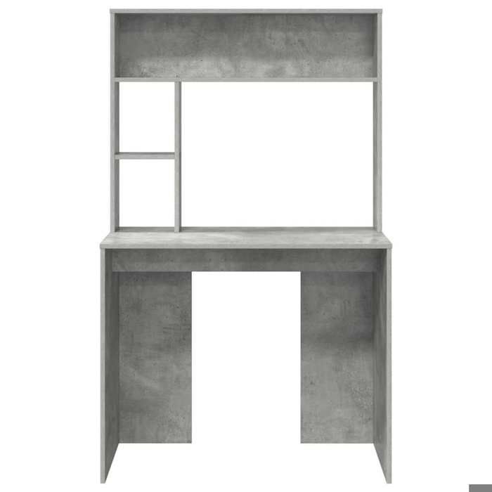 Bureau BURKE Gris Table à écrire - 1 PERSONNE - Gris béton 91x50x149 cm - Bois dingénierie BB835