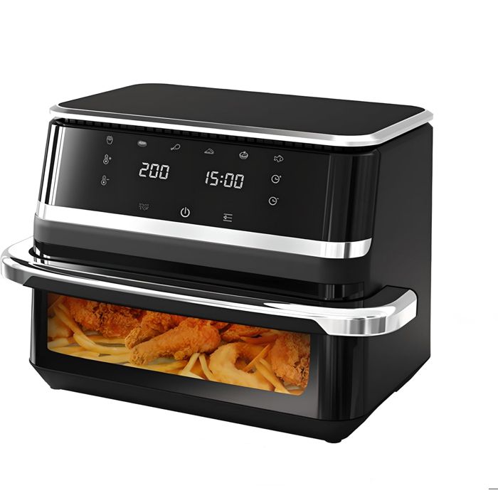 Friteuse sans huile -Airfryer -Capacité 12L -6 programmes de cuisson - 2000W-Fenêtre de visualisation Noir - Darmowade