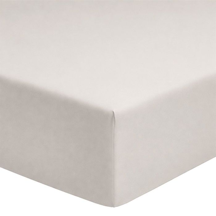 Drap housse uni en percale de coton bio bonnet de 35cm LES ESSENTIELS - A demain - 160 x 200 cm - Gris