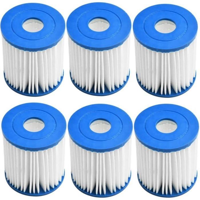 Lot de 6 filtres de rechange pour Intex piscine 28601/28602 pour ensemble Intex Type H 29007E - Pour piscines hors sol et