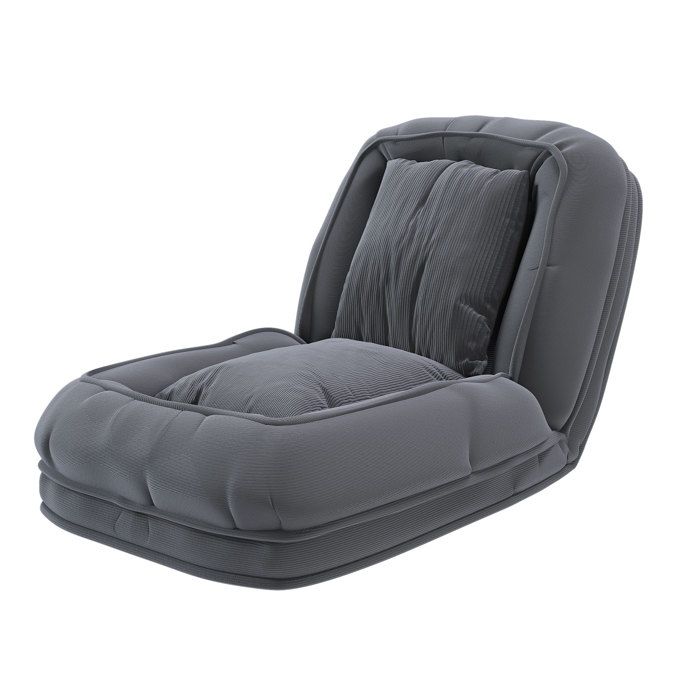 Chauffeuse Pliante en Velours Cotele - Canape Lit - Dossier Reglable 5 Positions - avec 2 Coussins - Salon et Chambre - Gris
