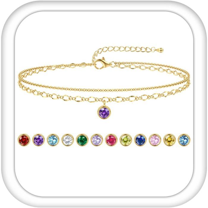 Hypoallergénique Bracelets De Cheville Pour Femme Argent 925 Imperméable Réglables Chaine Cheville Plaquée 14K Ne Ternit Pas[CA135]