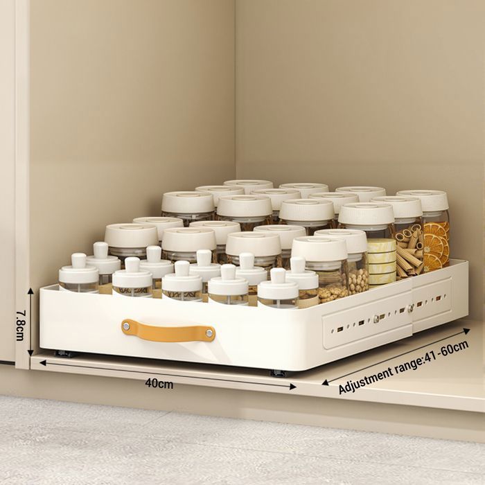 Étagère Coulissante pour Sous-Évier – Acier Carbone Extensible Tiroir à Condiments Ajustable Idéale pour Rangement Cuisine 40cm
