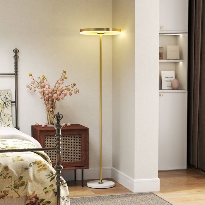 Lampadaire LED – Métal – Dimmable 3 niveaux 3 couleurs de lumière interrupteur au pied – Jaune