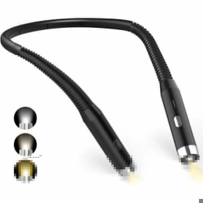 Lampe de Lecture de Cou 3 Couleurs et 3 Niveaux de Luminosité Réglables Pliable à 360 deg pour Voyager Tricoter Cam LAMPE A POSER
