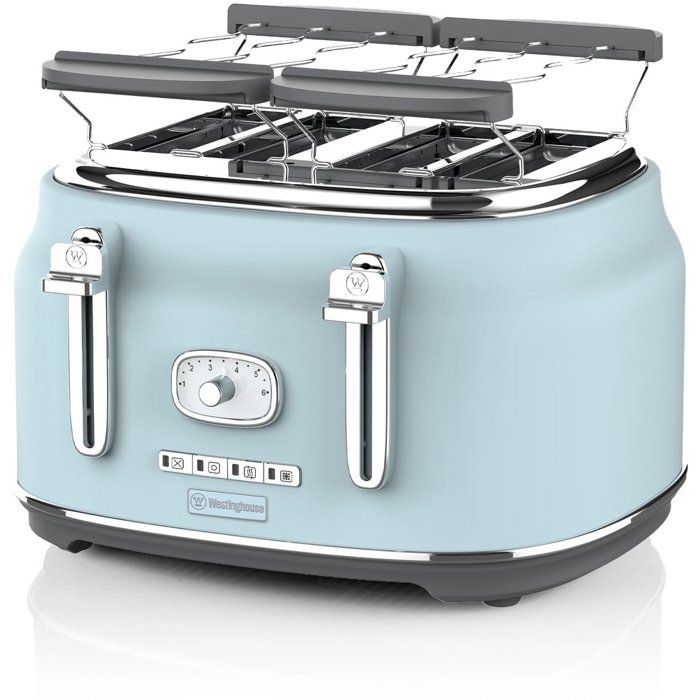 Westinghouse Retro Grille-pain 4 fentes 1750 W fentes larges et support - vue 4